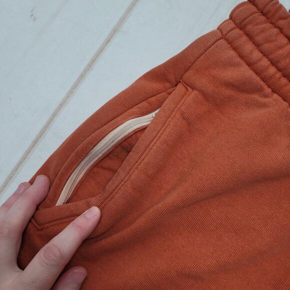 Talentless burnt orange fleece jogger track pants relaxed heavyweight - Picture 6 of 11
